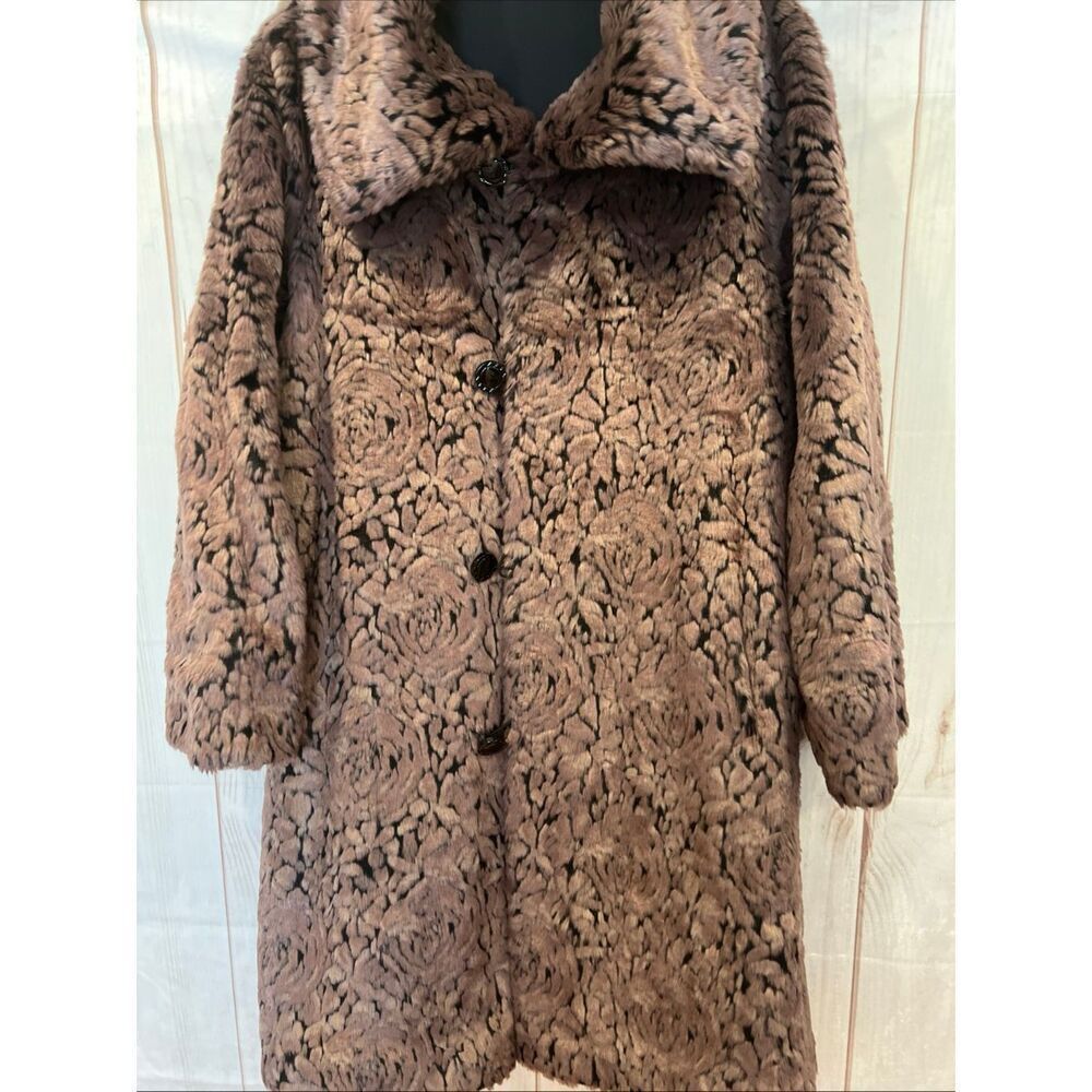 Purple vintage style faux fur coat Sz.L